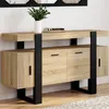 Image de ID MARKET buffet PHOENIX 4 portes 140 cm Loft bosi et noir