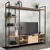 Image de IDMARKET Ensemble meuble TV 170 cm DETROIT avec étagères design industriel