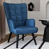 Image de IDMARKET Fauteuil scandinave ANIA en velours bleu