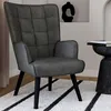 Image de IDMARKET Fauteuil scandinave ANIA en velours gris