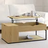 Image de IDMARKET Table basse plateau relevable rectangulaire DETROIT avec coffre design industriel