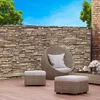 Image de IDMARKET Brise vue occultant 2 x 10 M motif pierre marron 160 gr/m²