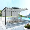 Image de IDMARKET Pergola édition luxe lames orientables 3x4 M et 4 stores gris clair