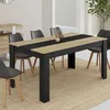 Image de IDMARKET Table à manger rectangle GEORGIA 8 personnes noire et imitation hêtre 160 x 90 cm