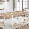 Image de IDMARKET Table à manger extensible rectangle AUSTRIA 6-10 personnes bois pied épingle blanc 160-200 cm