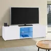 Image de ID MARKET meuble tv ELI 2 portes 113 cm blanc à poser