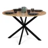 Image de IDMarket Table À Manger Alix Ronde 4-6 Personnes Pied Araignée Bois Et Noir 120 Cm en occasion ou reconditionné