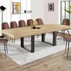 Image de IDMARKET Table à manger extensible rectangle PHOENIX 6-12 personnes bois et noir 200-300 cm