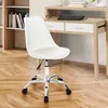 Image de IDMARKET Chaise de bureau scandinave SARA blanche à roulettes