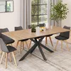 Image de IDMARKET Table à manger extensible rectangle ALIX 6-10 personnes bois et noir 160-200 cm