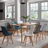 Image de IDMARKET Lot de 8 chaises de salle à manger SARA scandinaves blanc x2 gris clair x2 gris foncé x2 bleu canard x2