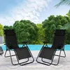 Image de IDMARKET Lot de 2 fauteuils de jardin inclinables RELAX grand confort noir