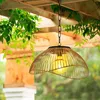 Image de IDMARKET Lampe solaire extérieure SYDNEY suspension en métal effet rotin