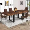Image de IDMARKET Table à manger rectangle PHOENIX 8 personnes bois effet vieilli et noir 200 cm