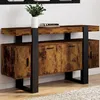 Image de ID MARKET buffet PHOENIX 4 portes 140 cm Loft noir effet vieilli