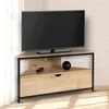 Image de ID MARKET meuble tv dangle DETROIT 1 porte et 1 tiroir 100 cm bois clair à poser
