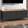 Image de ID MARKET buffet 4 portes 140 cm Moderne bois et noir