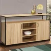 Image de ID MARKET buffet DETROIT 2 porte et 3 étagères 140 cm Industriel bois