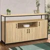 Image de ID MARKET buffet DETROIT 4 portes 140 cm Industriel bois
