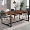 Image de IDMARKET Table à manger rectangle DAYTON 8 personnes design industriel 150 cm