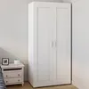 Image de IDMARKET Armoire 2 portes VITO blanc penderie 80 cm avec étagères rangement maxi capacité