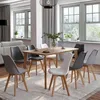Image de IDMARKET Lot de 8 chaises de salle à manger SARA scandinaves blanc x2 gris clair x2 gris foncé x2 noir x2
