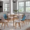 Image de IDMARKET Lot de 8 chaises de salle à manger SARA scandinaves pastel rose x2 blanc x2 gris clair x2 bleu x2