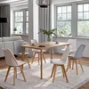 Image de IDMARKET Lot de 6 chaises de salle à manger SARA scandinaves pastel rose x2 gris clair x2 et blanc x2