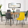 Image de IDMARKET Lot de 6 chaises de salle à manger MILA assise matelassée vert x2 gris foncé x2 gris clair jaune