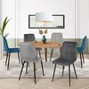 Image de IDMARKET Lot de 6 chaises de salle à manger MILA assise matelassée bleu x2 gris foncé x2 gris clair x2