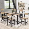 Image de IDMARKET Lot de 6 chaises de salle à manger DETROIT design industriel bois clair