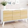 Image de ID MARKET buffet FINN 3 portes 113 cm Scandinave bois et blanc
