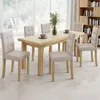 Image de IDMARKET Lot de 6 chaises de salle à manger POLGA en tissu beige
