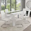 Image de IDMARKET Lot de 6 chaises de salle à manger MIA pieds chromés blanc