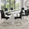 Image de IDMARKET Lot de 6 chaises de salle à manger MIA pieds chromés noir