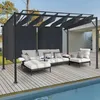Image de IDMARKET Pergola édition luxe lames orientables 3x3 M et 4 stores gris anthracite