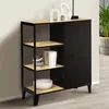 Image de ID MARKET buffet dappoint 3 étagères 70 cm Moderne bois et noir