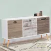 Image de ID MARKET buffet BAHIA 3 portes 113 cm Scandinave bois