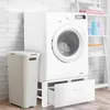 Image de IDMARKET Support pour machine à laver 63 x 54 cm socle réhausseur en métal avec tiroir