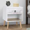 Image de IDMARKET Lot de 2 tables de chevet BAHIA 1 tiroir avec niche scandinave