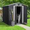 Image de IDMARKET Abri de jardin 37M² gris en acier galvanisé avec base