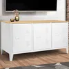 Image de ID MARKET buffet 3 portes 113 cm Moderne bois et blanc
