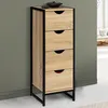 Image de IDMARKET Meuble dappoint 4 tiroirs DETROIT 30 cm chiffonnier pour entrée salle de bain design industriel