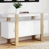Image de ID MARKET buffet PHOENIX 4 portes 140 cm Loft bois et blanc