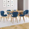 Image de IDMARKET Lot de 4 chaises de salle à manger ROBINE en tissu bleu