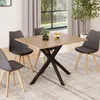 Image de IDMARKET Table à manger rectangle ALIX 6 personnes pied araignée bois et noir 110 cm