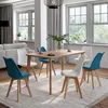 Image de IDMARKET Lot de 6 chaises de salle à manger SARA scandinaves bleu canard x3 et blanc x3