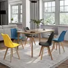 Image de IDMARKET Lot de 6 chaises de salle à manger SARA scandinaves bleu x2 gris clair gris foncé x2 jaune