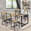 Image de IDMARKET Lot de 4 chaises de salle à manger DETROIT design industriel bois clair