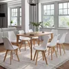 Image de IDMARKET Lot de 8 chaises de salle à manger SARA scandinaves blanc